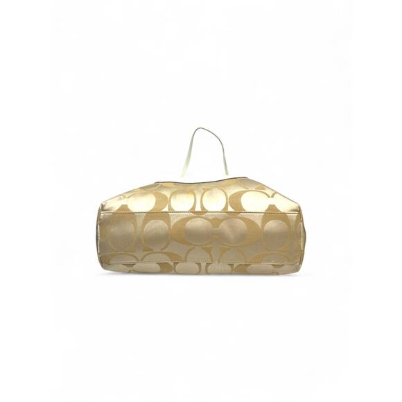 Coach Laura Signature Tan Monogram Tote Bag - Picture 9 of 10